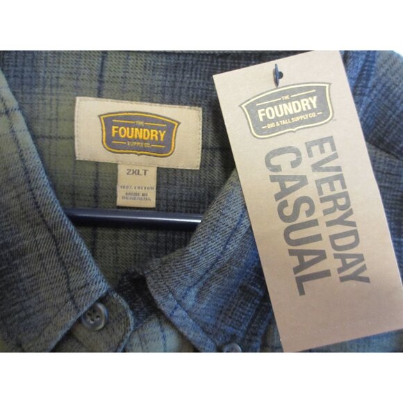 The Foundry Big & Tall 2XLT Plaid Flannel Shirt Super Soft Cotton Everyday Casua - Picture 3 of 4